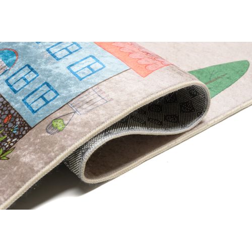 Tapis Enfant Bébé Multicolore Route Ville Fin Doux 160x230 cm Emma