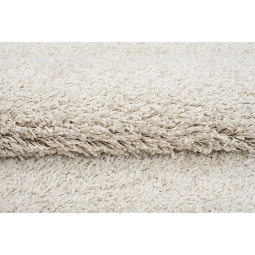 Tapis Salon Beige Uni Moelleux Epais Poil Long Shaggy 140 X 200 Cm