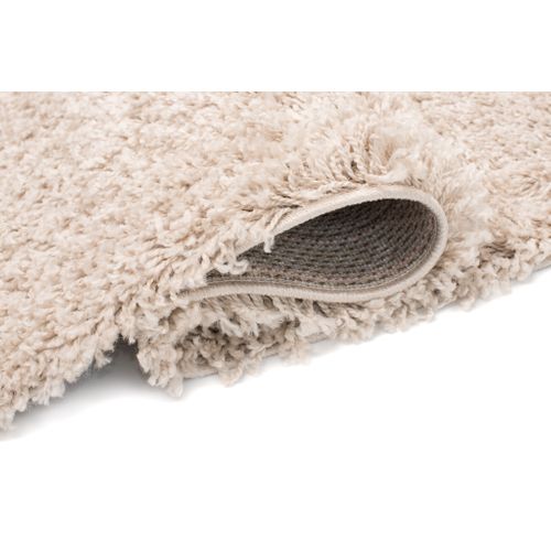 Tapis Salon Beige Foncé Uni Moelleux Poil Long Shaggy 140 X 200 Cm