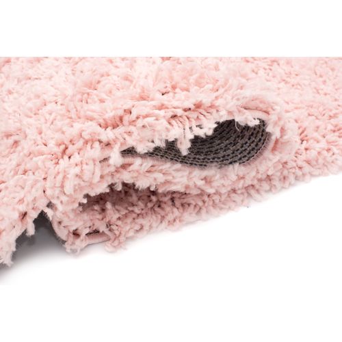 Tapis Salon Rose Uni Moelleux Epais Poil Long Shaggy 160 X 220 Cm