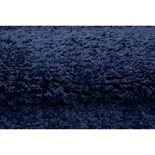 Tapis Salon Bleu Marine Uni Moelleux Poil Long Shaggy 240 X 330 Cm