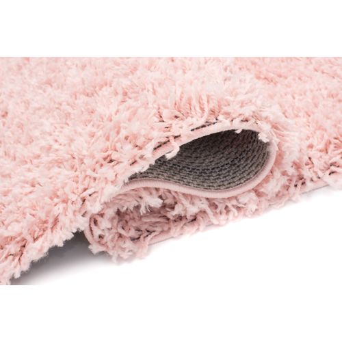 Tapis Carré Rose Unicolore Moelleux Poil Long Shaggy 200 X 200 Cm