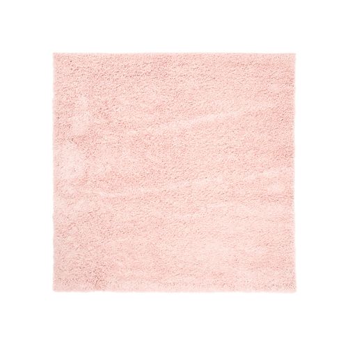 Tapis Carré Rose Unicolore Moelleux Poil Long Shaggy 200 X 200 Cm