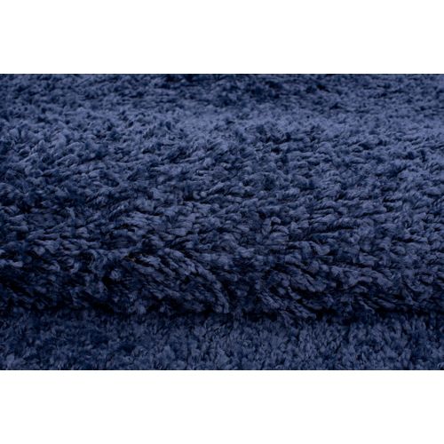 Tapis Carré Bleu Marine Moelleux Poil Long Shaggy 200 X 200 Cm