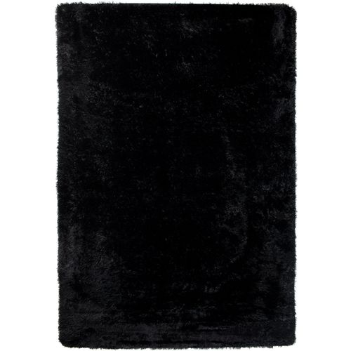 Tapis Salon Chambre Antidérapant Bébé Noir Uni Shaggy Super Doux 200x300 cm