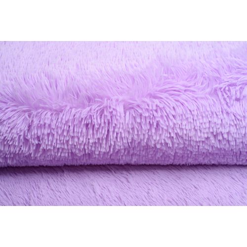 Tapis Salon Chambre Antidérapant Bébé Violet Uni Shaggy Super Doux Doux 120x170 cm