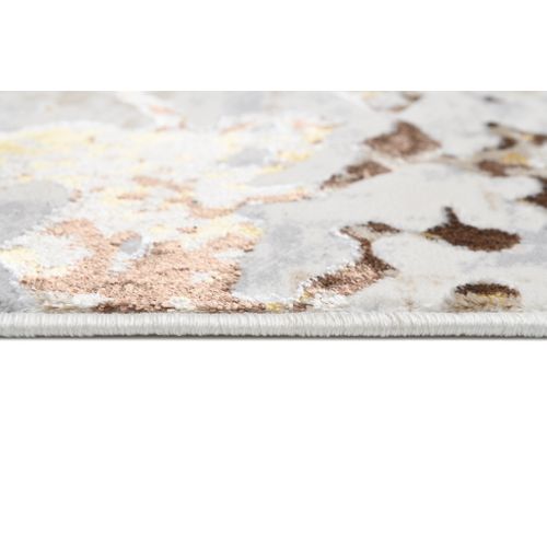Tapis Salon Beige Marron Crème Or Gris Abstrait Doux 140 X 200 Cm