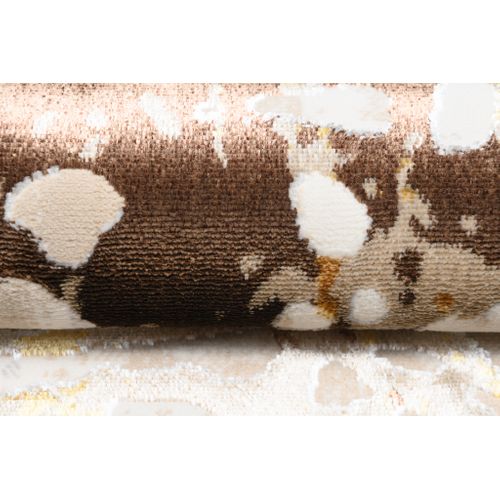 Tapis Salon Beige Marron Crème Or Gris Abstrait Doux 160 X 230 Cm