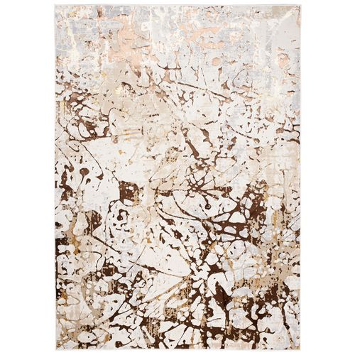 Tapis Salon Beige Marron Crème Or Gris Abstrait Doux 160 X 230 Cm