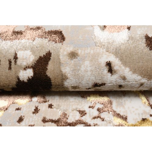 Tapis Salon Marron Crème Or Beige Abstrait Doux 200 X 300 Cm