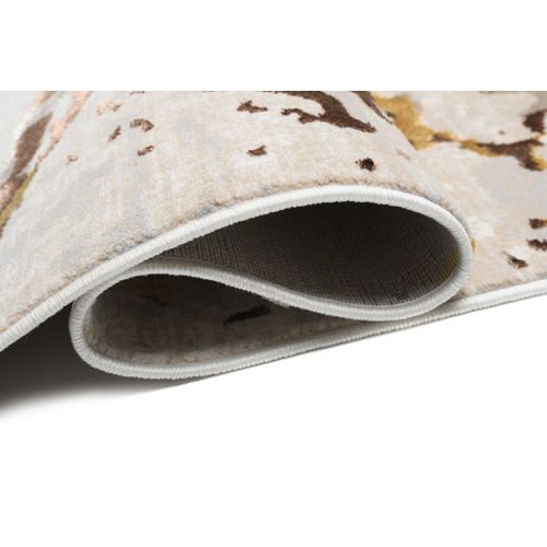 Tapis Salon Marron Crème Or Beige Abstrait Doux 200 X 300 Cm