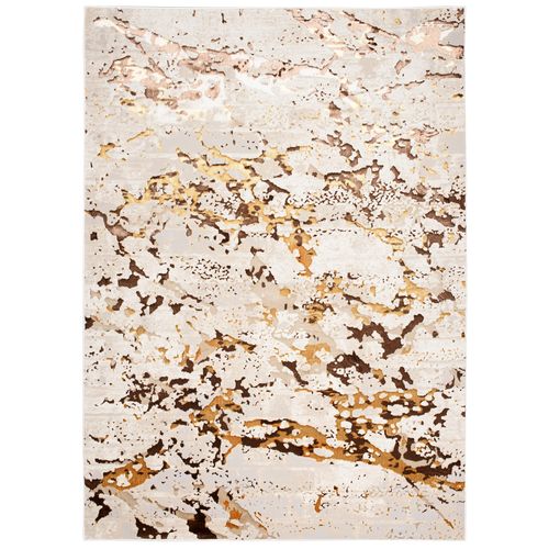 Tapis Salon Marron Crème Or Beige Abstrait Doux 200 X 300 Cm