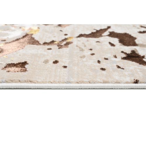 Tapis Salon Marron Crème Or Beige Abstrait Doux 200 X 300 Cm