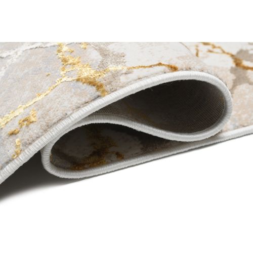 Tapis Salon Or Beige Crème Gris Abstrait Doux 200 X 300 Cm