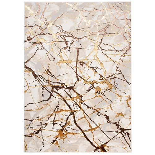 Tapis Salon Marron Or Beige Crème Abstrait Doux 160 X 230 Cm