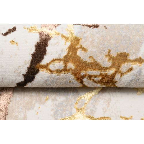 Tapis Salon Marron Or Beige Crème Abstrait Doux 200 X 300 Cm