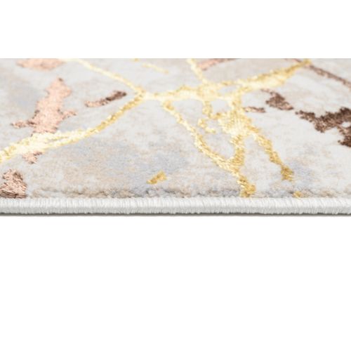 Tapis Salon Marron Or Beige Crème Abstrait Doux 200 X 300 Cm