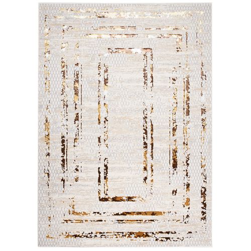 Tapis Salon Or Beige Gris Crème Marron Cadres Doux 200 X 300 Cm