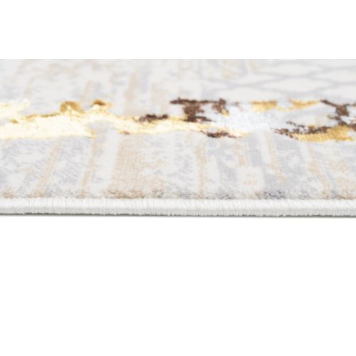 Tapis Salon Or Beige Gris Crème Marron Cadres Doux 200 X 300 Cm