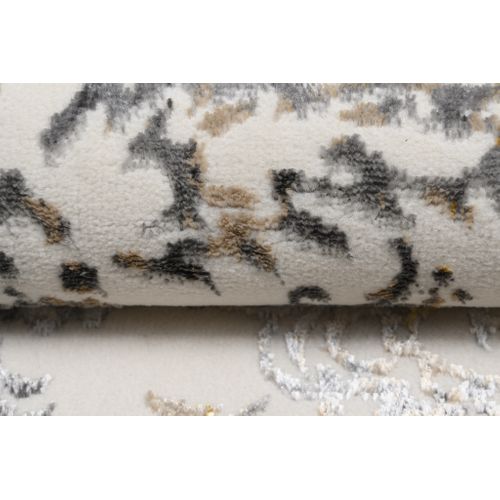 Tapis Salon Vintage Crème Or Gris Beige Floral Doux 140 X 200 Cm