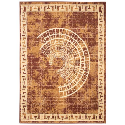 Tapis De Salon Moderne Marron Beige Motif Grec Fin Atena 120x170