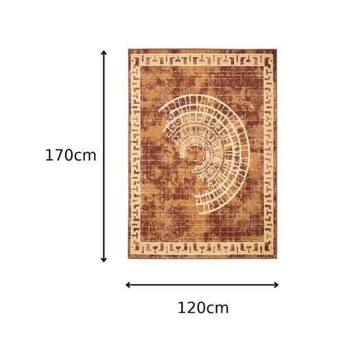 Tapis De Salon Moderne Marron Beige Motif Grec Fin Atena 120x170