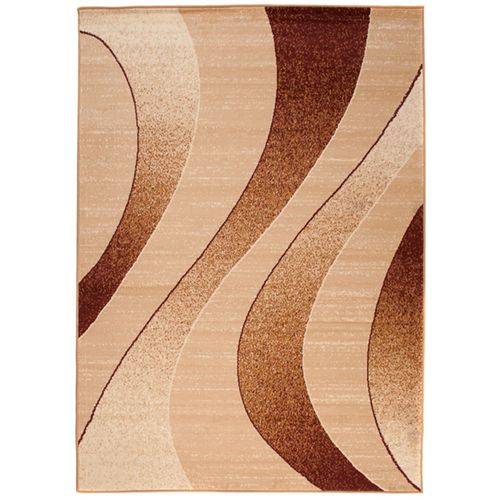 Tapis De Salon Moderne Beige Marron Vagues Fin Dream 180x250