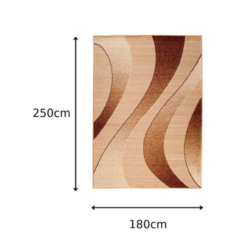 Tapis De Salon Moderne Beige Marron Vagues Fin Dream 180x250