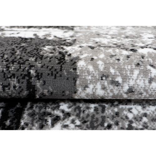 Tapis Salon Chambre Moderne Noir Gris Abstrait Fin Maya 250x350