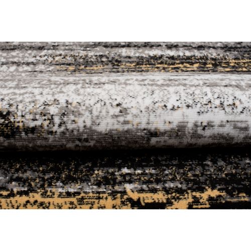 Tapis De Salon Moderne Gris Noir Jaune Taches Fin Maya 80x150