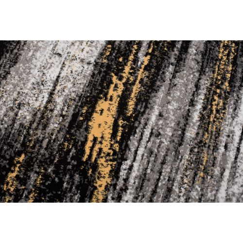 Tapis De Salon Moderne Gris Noir Jaune Taches Fin Maya 180x250
