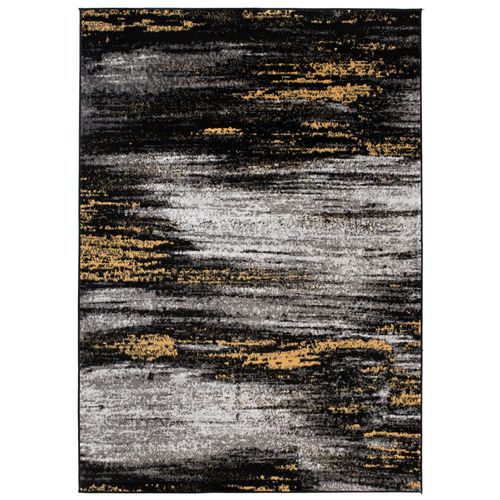 Tapis De Salon Moderne Gris Noir Jaune Taches Fin Maya 250x350