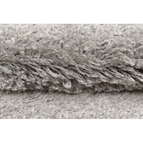 Tapis Salon Chambre Gris Unicolore Shaggy Poils Longs 80x150 Evra