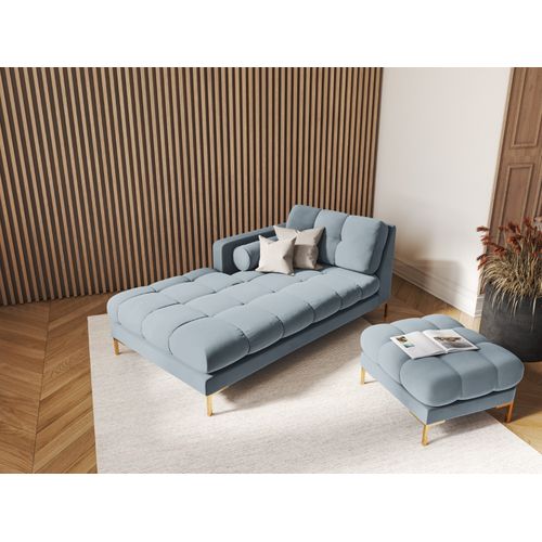 Méridienne Gauche "bali" En Velours Bleu Clair