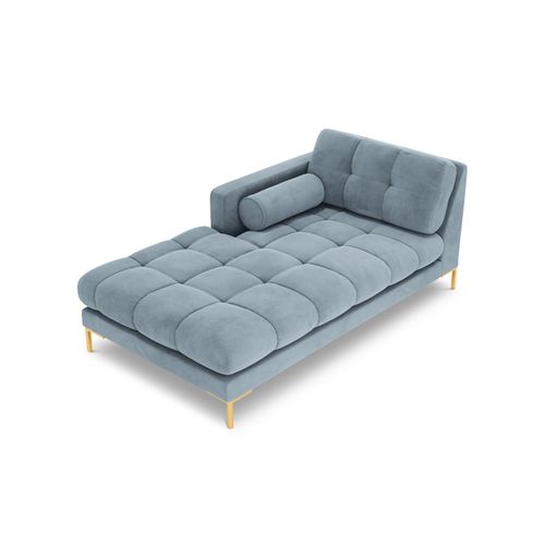 Méridienne Gauche "bali" En Velours Bleu Clair