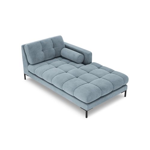 Méridienne Droite "bali" En Velours Bleu Clair