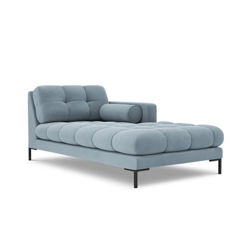 Méridienne Droite "bali" En Velours Bleu Clair