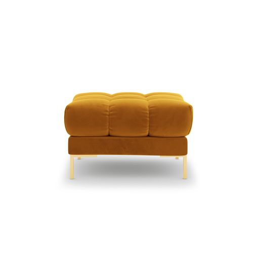 Pouf "bali" En Velours Jaune