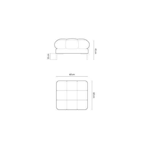 Pouf "bali" En Velours Jaune