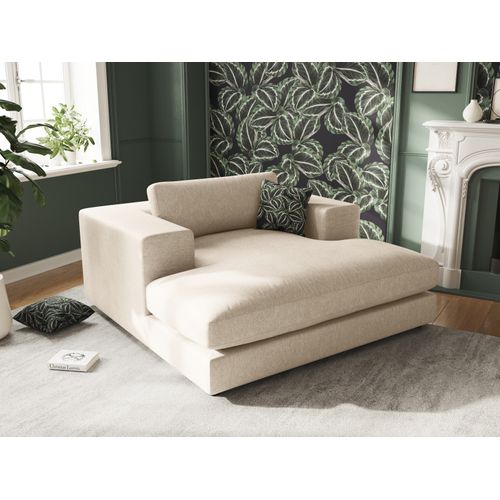 Méridienne "tendance" En Tissu Structurel Beige