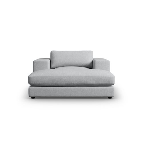 Méridienne "tendance" En Tissu Structurel Gris Clair