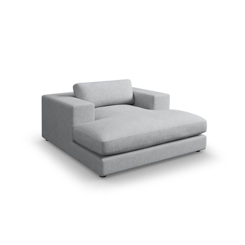 Méridienne "tendance" En Tissu Structurel Gris Clair