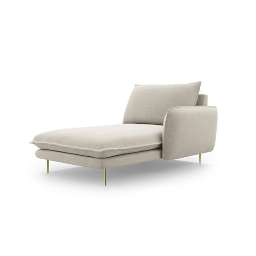 Méridienne Droite "vienna" En Tissu Structurel Beige Clair