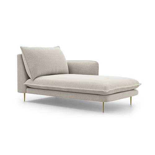 Méridienne Droite "vienna" En Tissu Structurel Beige Clair
