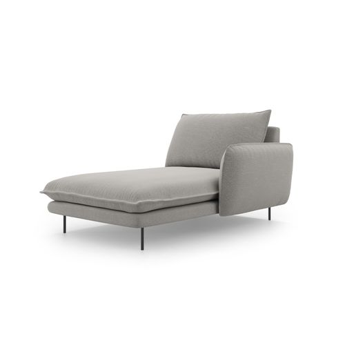 Méridienne Droite "vienna" En Tissu Structurel Gris Clair