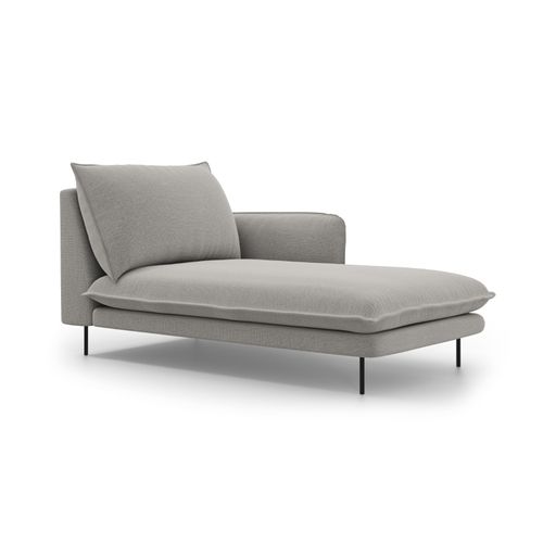 Méridienne Droite "vienna" En Tissu Structurel Gris Clair
