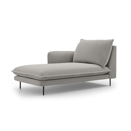 Méridienne Gauche "vienna" En Tissu Structurel Gris Clair