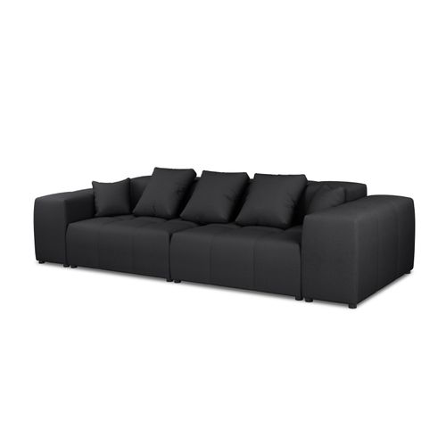 Canapé Modulable "rome" 3 Places En Tissu Structurel Noir