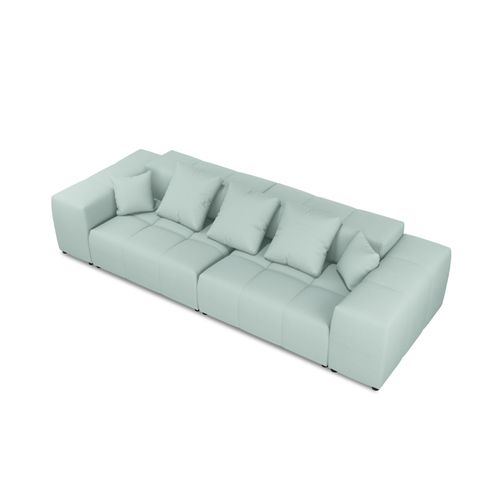 Canapé Modulable "rome" 3 Places En Tissu Structurel Menthe