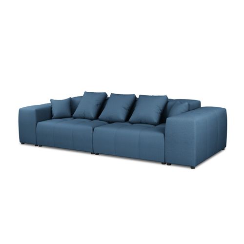 Canapé Modulable "rome" 3 Places En Tissu Structurel Bleu Foncé